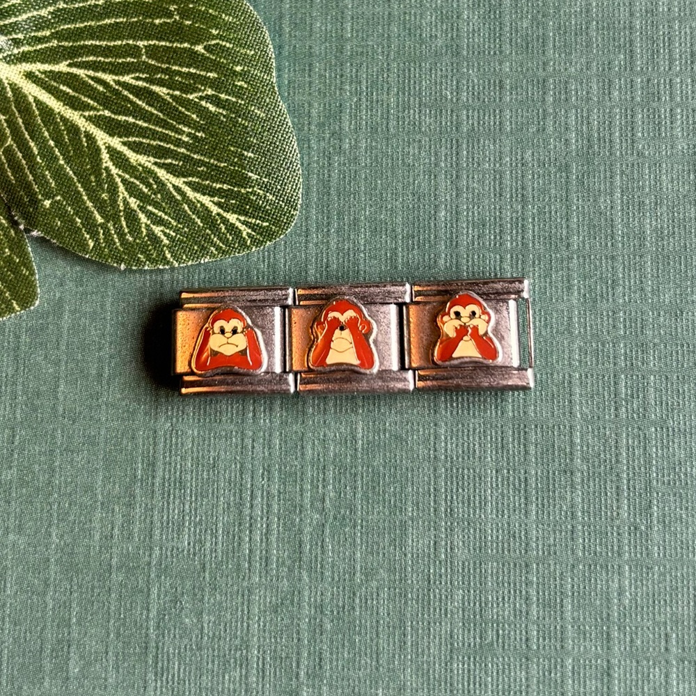 3 Vintage Italian Charms Monkeys